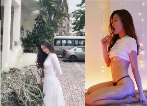 Thùy Nguyễn dâm dục khoe cặp vú ở chốn đông người